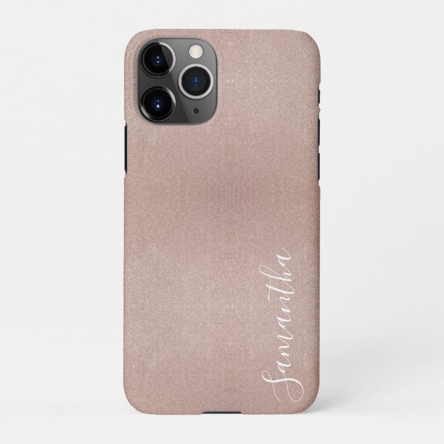 Rose Gold Glitzer Metallic Hübsch Girly Funkelnd iPhone Hülle (Rückseite)