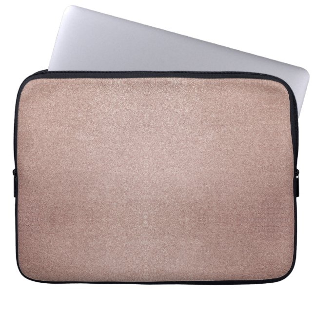 Rose Gold Glitzer Metallic Hübsch Girly Funkelnd Laptopschutzhülle (Vorderseite)