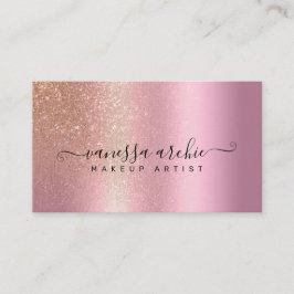 Rose Gold Glitzer Metallisches Rosa Foil Visitenkarte