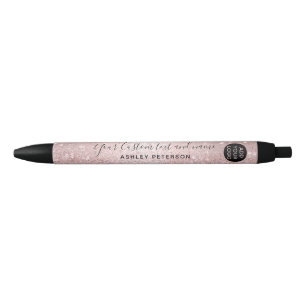 Rose Gold Glitzer Metallsparke Konfetti Name Kugelschreiber