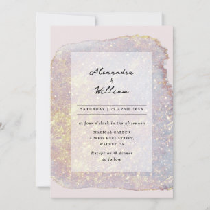 Rose Gold Glitzer Moderne Pastelle Lila Hochzeiten Einladung
