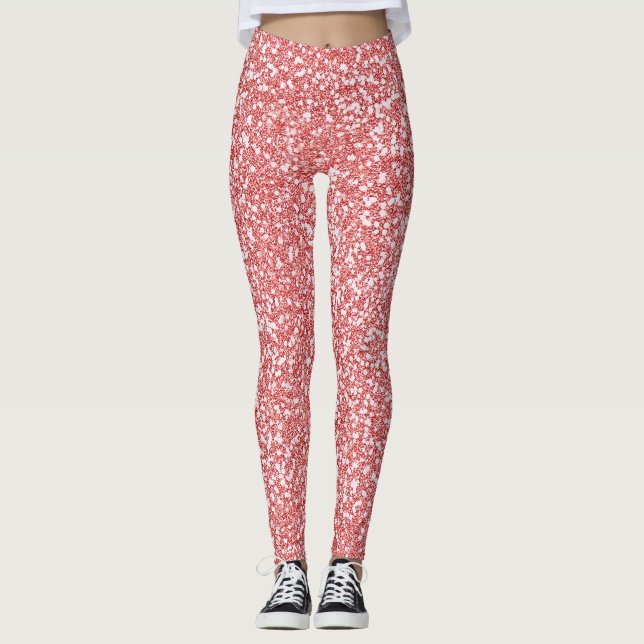 Rose Gold Glitzer Moderner Leggings (Vorderseite)