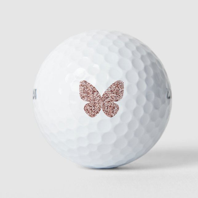Rose Gold Glitzer Monarch Clipart Niedlich Butterf Golfball (Vorderseite)