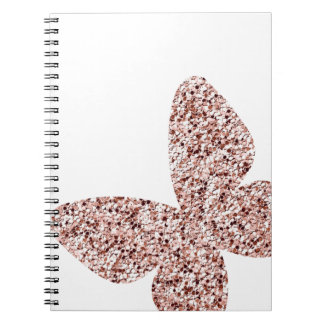 Rose Gold Glitzer Monarch Clipart Niedlich Butterf Notizblock