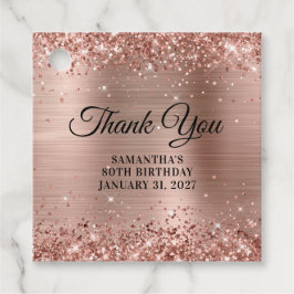 Rose Gold Glitzer Monogram 80. Geburtstag Vielen D Geschenkanhänger
