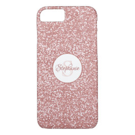 Rose Gold Glitzer Monogram Case-Mate iPhone Hülle