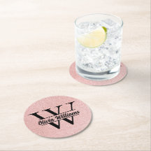 Rose Gold Glitzer Monogram | Girly Modern Sparkle