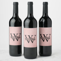 Rose Gold Glitzer Monogram | Girly Modern Sparkle