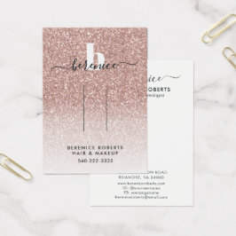 Rose Gold Glitzer Monogram Hair Clip Display