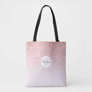 Rose Gold Glitzer Monogram Name