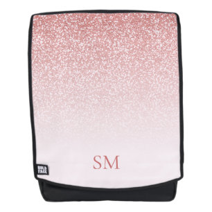 Rose Gold Glitzer Monogram Personalisiert Rucksack