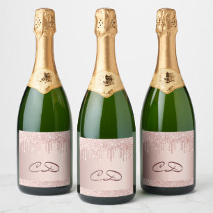 Rose Gold Glitzer Monogramm