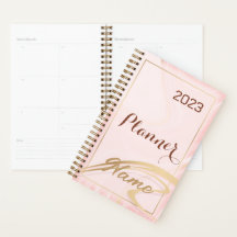Rose Gold Glitzer Monogramm Name 2023 Planer