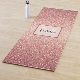 Rose Gold Glitzer Monogramm Yogamatte