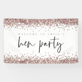 Rose Gold Glitzer Name Willkommen beim Hen Party B Banner
