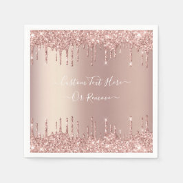 Rose Gold Glitzer Napkins Personalisierter benutze Serviette
