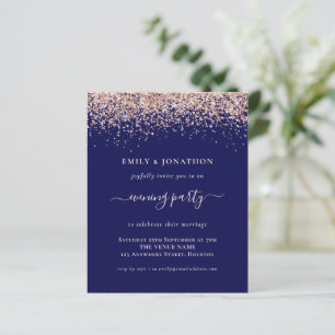 Rose Gold Glitzer Navy Abend Hochzeit