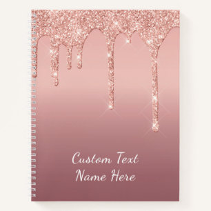 Rose-Gold-Glitzer-Notebook mit benutzerdefiniertem Notizbuch