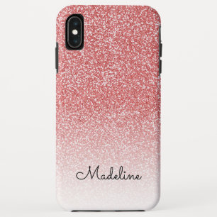 Rose Gold Glitzer Ombre Black Script Name Case-Mate iPhone Hülle