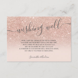 Rose Gold Glitzer ombre blush Skript gut wünschen Begleitkarte