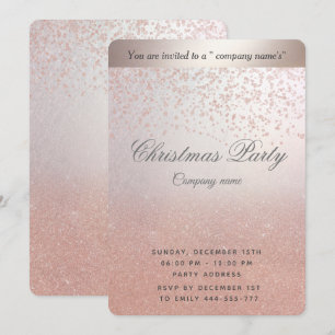 Rose Gold Glitzer ombre Corporate Weihnachts-Party Einladung