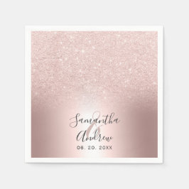 Rose Gold Glitzer ombre Metallfolie Hochzeit Serviette