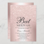 Rose Gold Glitzer ombre Metallic chic Bat Mitzvah Einladung<br><div class="desc">Ein schicker und luxuriöser Rose Gold Glitzer ombre metallische Folie mit eleganter Kalligraphie Typografie für eine Bat Mitzvah Einladung.</div>