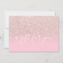 Rose Gold Glitzer ombre pink Geschenkgutschein