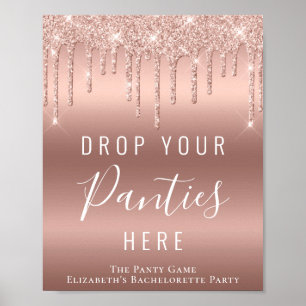 Rose Gold Glitzer Panty Game-Signierung Poster