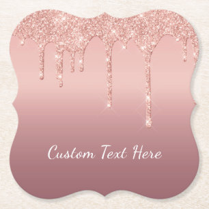 Rose Gold Glitzer Paper Untersetzer mit benutzerde