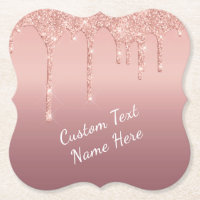 Rose Gold Glitzer Paper Untersetzer mit benutzerde