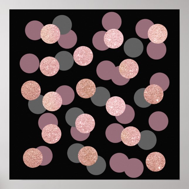 Rose Gold Glitzer Pastellrosa Konfetti Poster (Vorne)