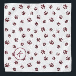 Rose Gold Glitzer Paw Prints Muster Monogramm Halstuch<br><div class="desc">Zeigen Sie,  wie viel Sie Tiere mit dieser niedlichen Rose Gold Glitzer Pfoten drucken gemustert bandana mit Ihrem Monogramm oder Initial. Wetten Sie,  dass Ihr Haustier es auch anziehen wird!</div>