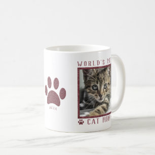 Rose Gold Glitzer Paws Foto der weltbesten Cat-Mam Kaffeetasse