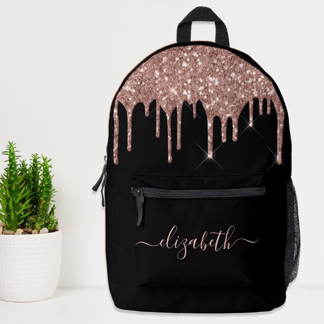 Rose Gold Glitzer Personalisiert Bedruckter Rucksack (Von Creator hochgeladen)