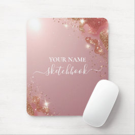 Rose Gold Glitzer Personalisiert Mousepad - Ihr Na
