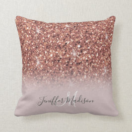Rose Gold Glitzer Personalisiert Name Kissen