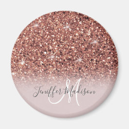 Rose Gold Glitzer Personalisiert Name Magnet