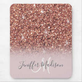 Rose Gold Glitzer Personalisiert Name Mousepad