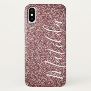 Rose Gold Glitzer Personalisiert Name Script Case-Mate iPhone Hülle