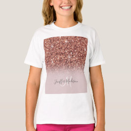 Rose Gold Glitzer Personalisiert Name T-Shirt