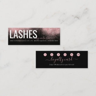 Rose Gold Glitzer Pink Black Lash Techniker Kleine Treuekarte