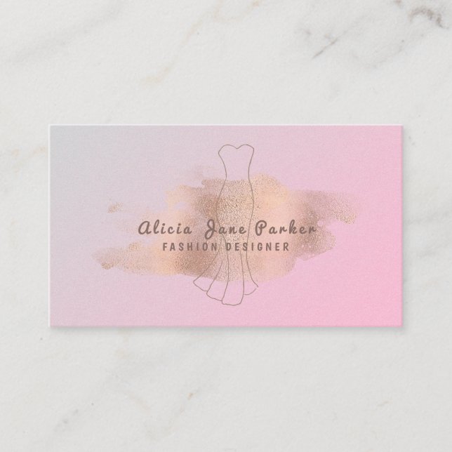 Rose gold Glitzer Pink nahtlose Designer Visitenkarte (Vorderseite)