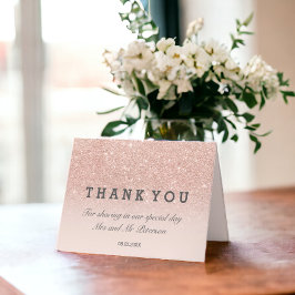 Rose gold Glitzer pink ombre Vielen Dank für Ihre Karte