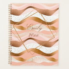 Rose Gold Glitzer Pinseldesign Planer