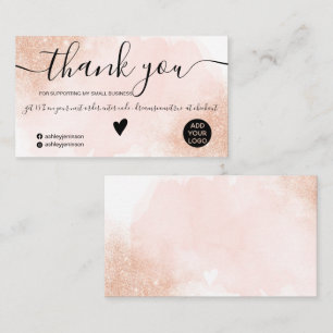 Rose Gold Glitzer Pinselstrich Pinselstrich Reihen Visitenkarte