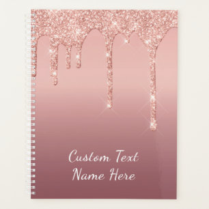 Rose Gold Glitzer Planer mit benutzerdefiniertem T