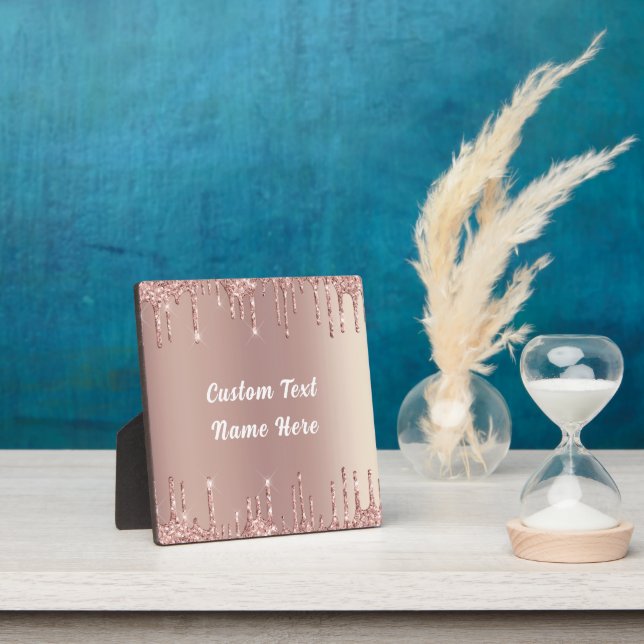 Rose Gold Glitzer Plaque-Geschenk mit benutzerdefi Fotoplatte (InSitu)