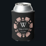 Rose Gold Glitzer Poker Chip Casino Hochzeit Dosenkühler<br><div class="desc">Diese lustigen und modernen Las Vegas-Poker-Chips können Kühler für Ihren besondere Anlass personalisiert sein und würde das perfekte Gastgeschenk oder Sake für jede Hochzeit, Brautparty, Verlobung Party, Geburtstagsparty und viele andere besondere Anlässe machen. Das Design verfügt über einen Poker-Chip mit Rose-Gold-Glitzer-Effekt, in dem Sie Ihre individuelle Formulierung in der Mitte...</div>