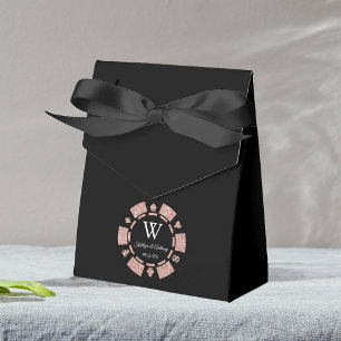 Rose Gold Glitzer Poker Chip Casino Hochzeit Geschenkschachtel